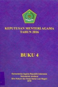 Image of Keputusan Menteri Agama Tahun 2016 Buku 4