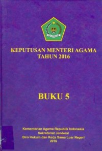 Image of Keputusan Menteri Agama Tahun 2016 Buku 5
