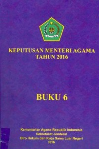Image of Keputusan Menteri Agama Tahun 2016 Buku 6