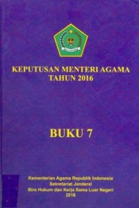 Image of Keputusan Menteri Agama Tahun 2016 Buku 7