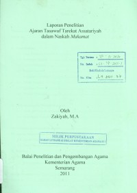 Image of Laporan Penelitian Ajaran Tasawuf Tarekat Asstariyah Dalam Naskah Makamat