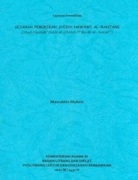 Image of Sejarah Pemikiran Syeikh Nawawi Al-Bantani (Studi Naskah