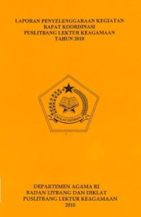 Image of Laporan Penyelenggaraan Kegiatan Rapat Koordinasi Puslitbang Lektur Keagamaan