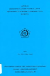 Image of Laporan Studi Pemetaan Lektur Keagamaan Di Universitas Pendidikan Indonesia (UPI) Bandung