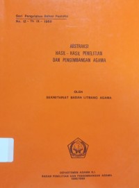 Image of Abstraksi Hasil-hasil Penelitian dan Pengembangan Agama