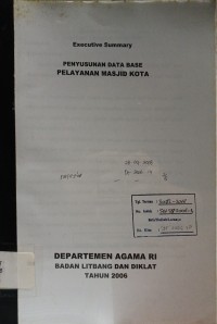 Image of Executive Summary : Penyusunan Database Pelayanan Masjid Kota