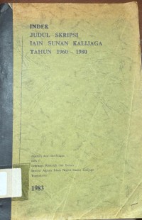 Image of Indek Judul Skripsi IAIN Sunan Kalijaga Tahun 1960-1980