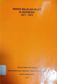 Image of Indeks Majalah Islam di Indonesia 1971 - 1975