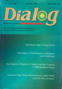 Image of Jurnal Dialog Nomor 52 Tahun XXIII, Desember 2000