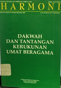 Image of Jurnal Harmoni Volume VI, Nomor 24, Oktober-Desember 2007