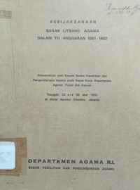 Image of Kebijaksanaan Badan Litbang Agama Dalam Th. Anggaran 1981-1982