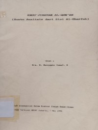 Image of Kemu'jizatan Al-Qur'an: Suatu Analisis dari Sisi Al-Sharfah