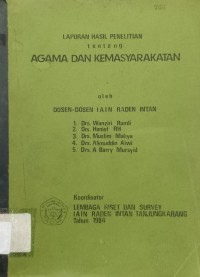 Image of Laporan Hasil Penelitian Tentang Agama dan Kemasyarakatan