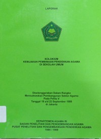 Image of Laporan: Kolokium Kebijakan Pendidikan Agama di Sekolah Umum