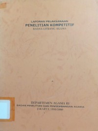 Image of Laporan Pelaksanaan Penelitian Kompetitif Badan Litbang Agama