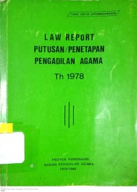 Image of Law Report Putusan /Penetapan Pengadilan Agama Tahun 1978