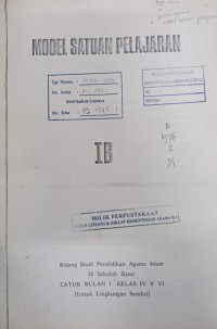 Image of Model Satuan Pelajaran I B