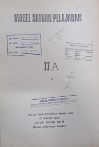 Image of Model Satuan Pelajaran II A