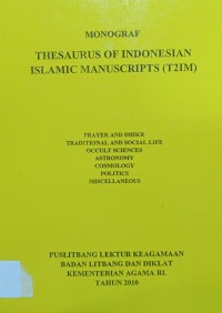 Image of Monograf Thesaurus of Indonesian Islamic Manuscripts (T2IM)