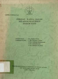 Image of Peranan Wanita dalam Kelangsungan Hidup Anak di Aceh