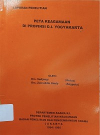 Image of Peta Keagamaan di Provinsi D.I. Yogyakarta : Laporan Penelitian