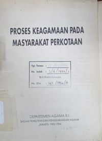 Image of Proses Keagamaan pada Masyarakat Perkotaan