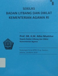 Image of Sekilas Badan Litbang dan Diklat Kementerian Agama