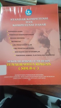 Image of Standar Kompetensi dan Kompetensi Dasar : SDLB-C