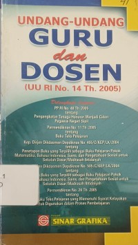 Image of Undang-undang Guru dan Dosen (UU RI No.14 Th.2005)