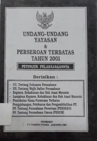 Image of Undang-undang Yayasan & Perseroan Terbatas Tahun 2001