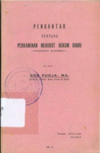Image of Pengantar Tentang Perkawinan Menurut Hukum Hindu