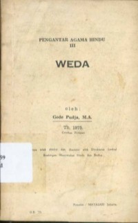 Image of Weda: Pengantar Agama Hindu III